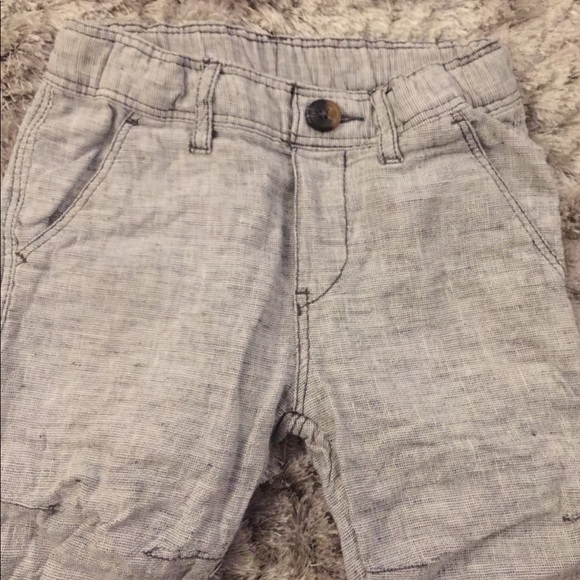 Gray linen toddler roll up pants - Picture 3 of 5